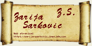 Zarija Šarković vizit kartica